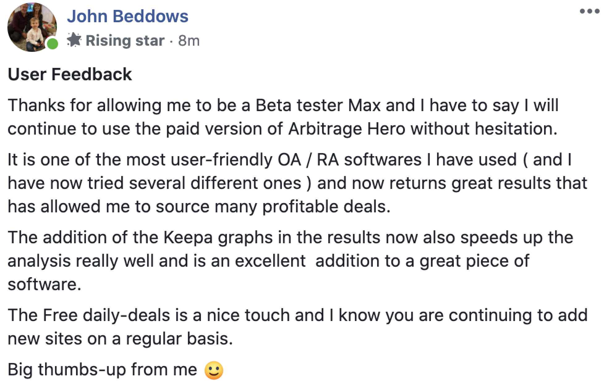 User feedback