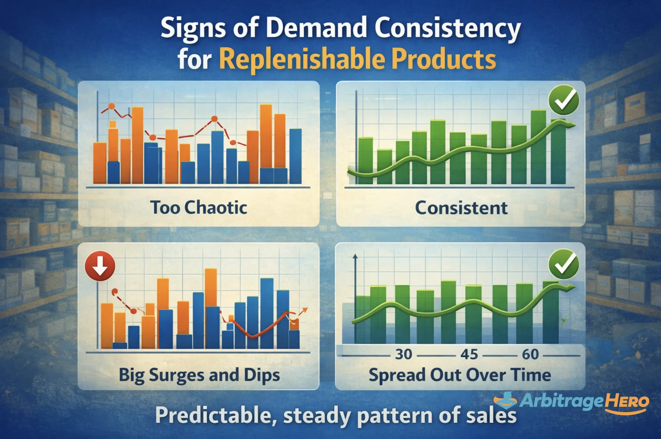 Example of demand consistency for replenishable Amazon products