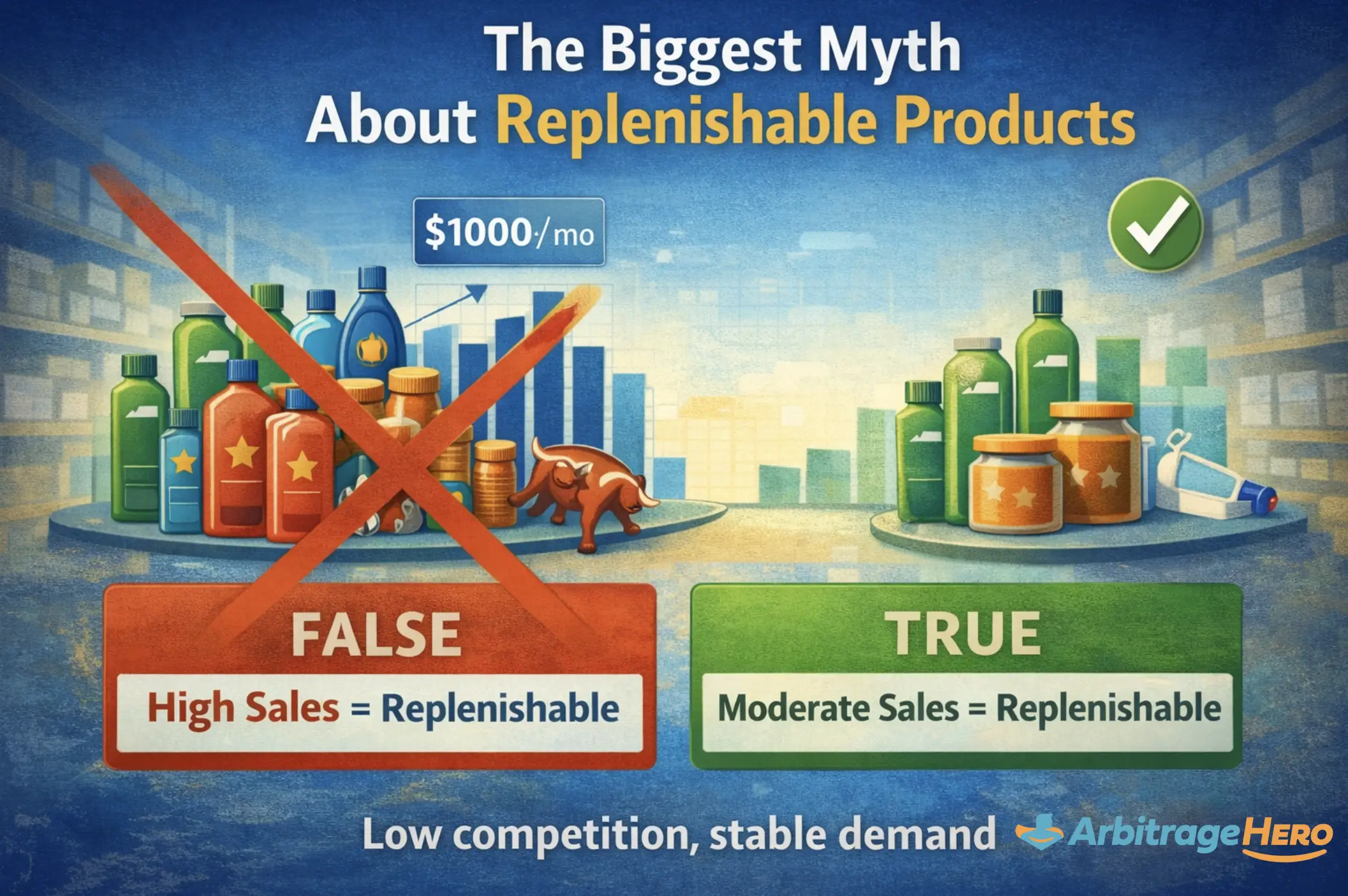 High sales versus stable sales for replenishable Amazon products